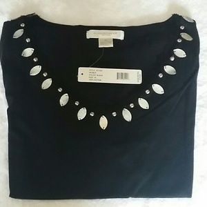 2 for $22--August Silk T-Shirt w/ Abalone & Lace